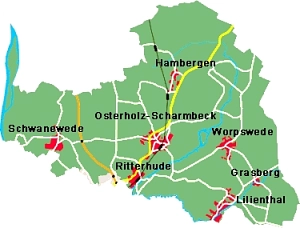 Karte des Landkreises Osterholz